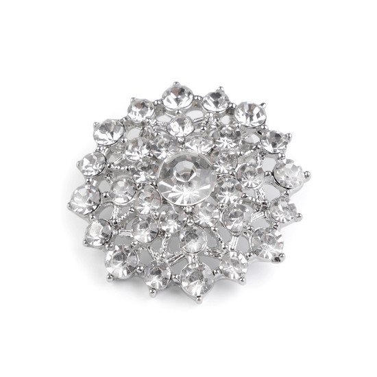 Broszka z oszlifowanymi kamyczkami serce, kwiat - Crystal (2 Sztuki) Broszka z oszlifowanymi kamyczkami serce, kwiat - Crystal (2 Sztuki)