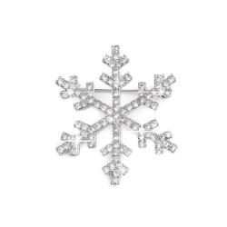 Broszka z szlifowanymi kamyczkami płatek śniegu - Crystal (1 Sztuka)