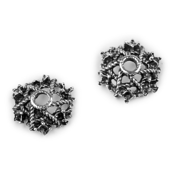 Metallendstück mit geschliffenen steinen ø11 mm - Platine (4 Stücke) Metallendstück mit geschliffenen steinen ø11 mm - Platine (4 Stücke)