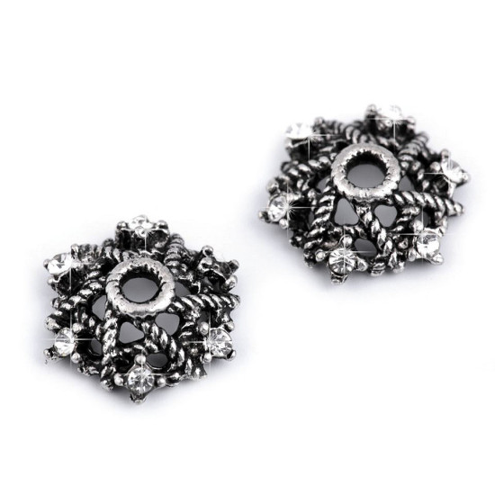 Metallendstück mit geschliffenen steinen ø11 mm - Platine (4 Stücke) Metallendstück mit geschliffenen steinen ø11 mm - Platine (4 Stücke)