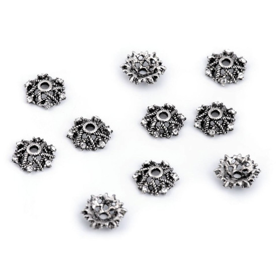 Metallendstück mit geschliffenen steinen ø11 mm - Platine (4 Stücke) Metallendstück mit geschliffenen steinen ø11 mm - Platine (4 Stücke)