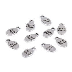 Zawieszka handmade 8x15 mm - Platyna (10 Sztuki)