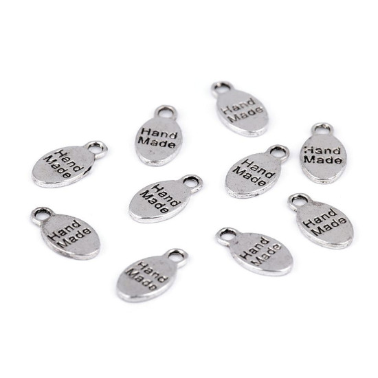 Zawieszka handmade 8x15 mm - Platyna (10 Sztuki) Zawieszka handmade 8x15 mm - Platyna (10 Sztuki)