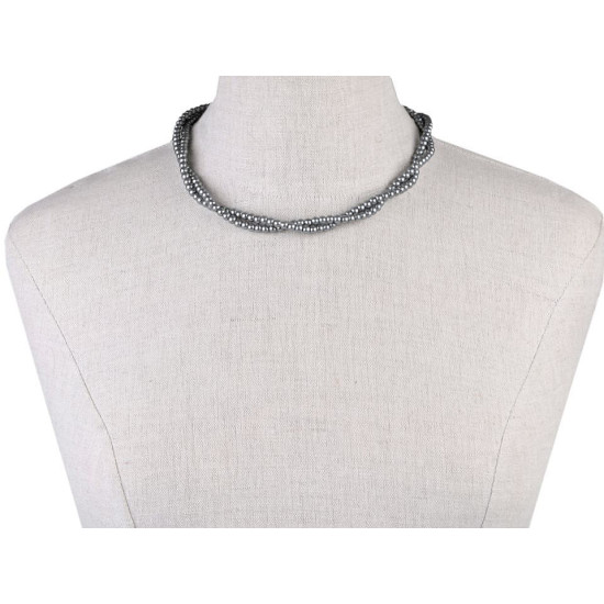 Imitation pearl necklace - Red (12 Pieces)