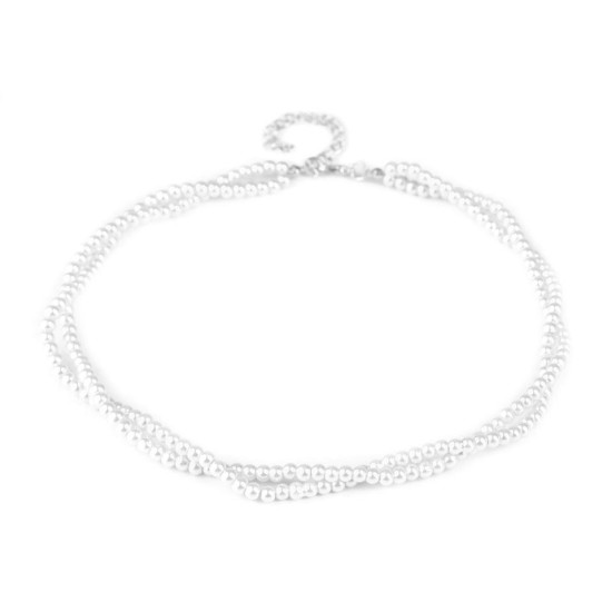 Imitation pearl necklace - Red (12 Pieces)