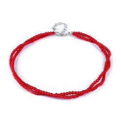 Imitation pearl necklace - Red (1 Piece)