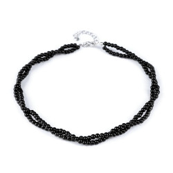 Imitation pearl necklace - Black (1 Piece)