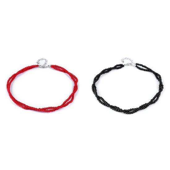 Imitation pearl necklace - Red (12 Pieces)