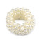 Chouchou extensible avec fausses perles - Crème clair (1 Pièce)
