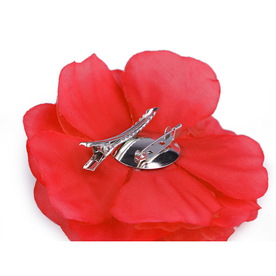 Brosche / verzierung rose ø10 cm - Rot (5 Stücke)