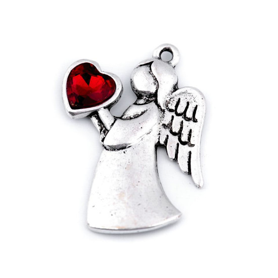 Anhänger engel mit herz 24x36 mm - Crystal (1 Stück)