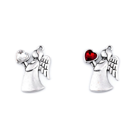 Anhänger engel mit herz 24x36 mm - Crystal (1 Stück)