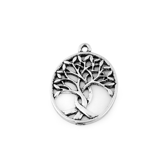 Az élet fája medál 24x32 mm - Platina (2 Darabok)