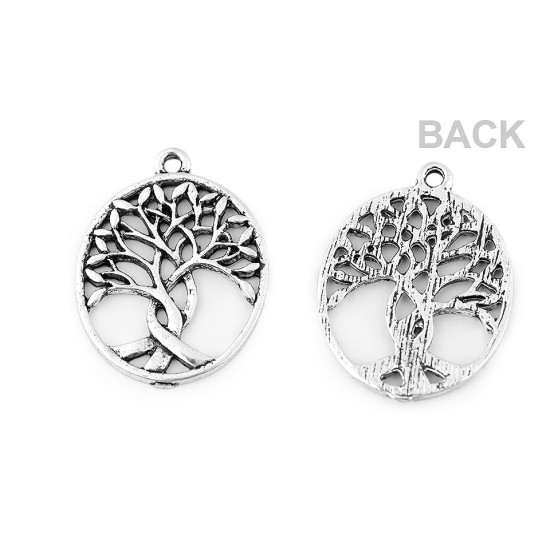 Az élet fája medál 24x32 mm - Platina (2 Darabok)