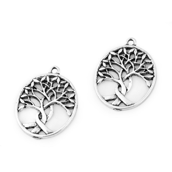 Az élet fája medál 24x32 mm - Platina (2 Darabok)