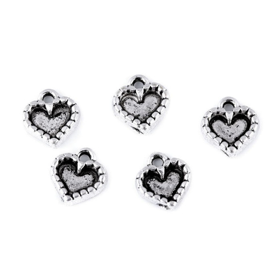 Zawieszka mini serce - Platyna (10 Sztuki) Zawieszka mini serce - Platyna (10 Sztuki)