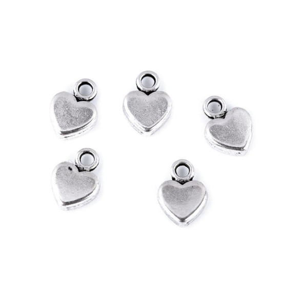 Zawieszka mini serce - Platyna (10 Sztuki) Zawieszka mini serce - Platyna (10 Sztuki)