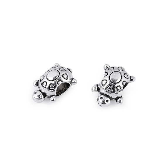 Koraliki metalowe żółw 10x14 mm - Platyna (5 Sztuki) Koraliki metalowe żółw 10x14 mm - Platyna (5 Sztuki)
