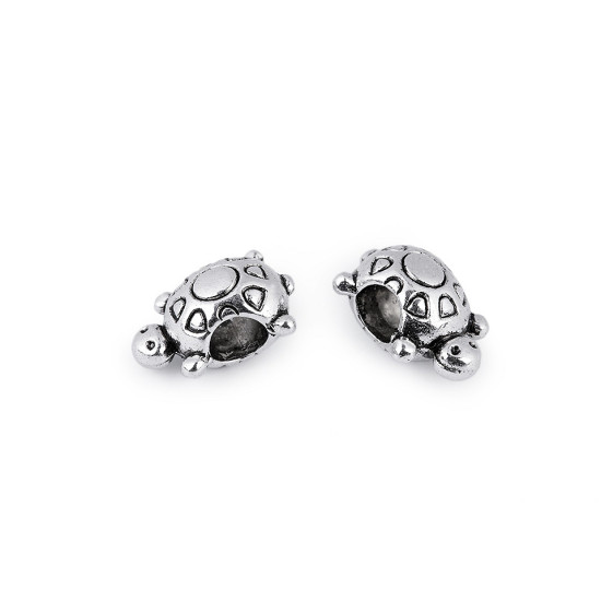 Koraliki metalowe żółw 10x14 mm - Platyna (5 Sztuki) Koraliki metalowe żółw 10x14 mm - Platyna (5 Sztuki)