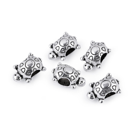 Koraliki metalowe żółw 10x14 mm - Platyna (5 Sztuki) Koraliki metalowe żółw 10x14 mm - Platyna (5 Sztuki)