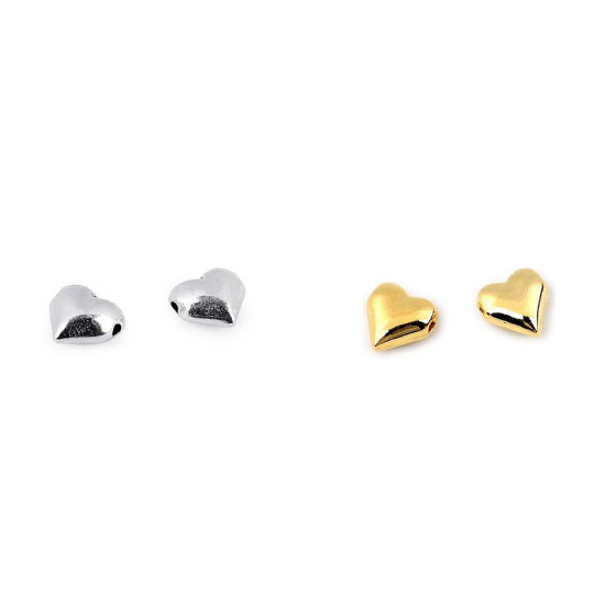Koraliki metalowe serduszka 8x8 mm - Złoty (10 Sztuki) Koraliki metalowe serduszka 8x8 mm - Złoty (10 Sztuki)