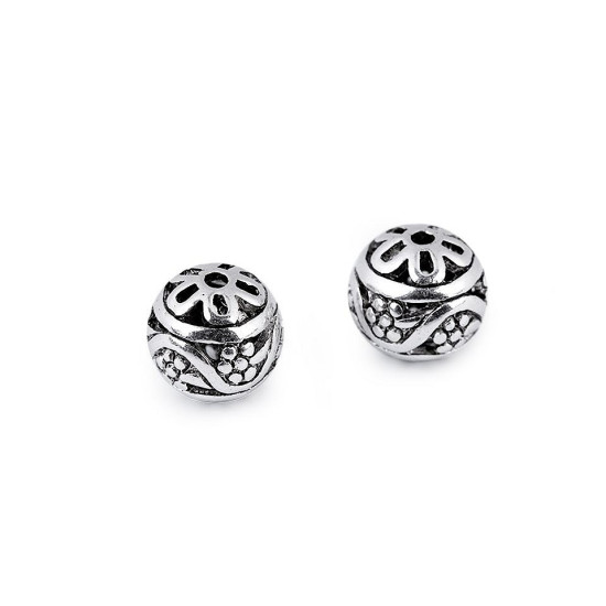 Koraliki metalowe ornament - Platyna (5 Sztuki) Koraliki metalowe ornament - Platyna (5 Sztuki)