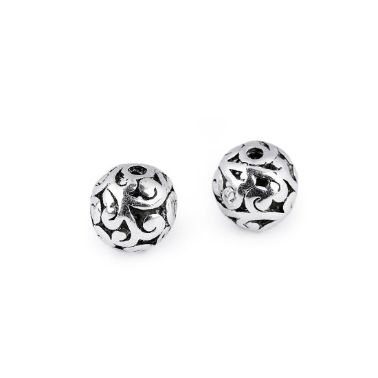 Koraliki metalowe ornament - Platyna (5 Sztuki) Koraliki metalowe ornament - Platyna (5 Sztuki)