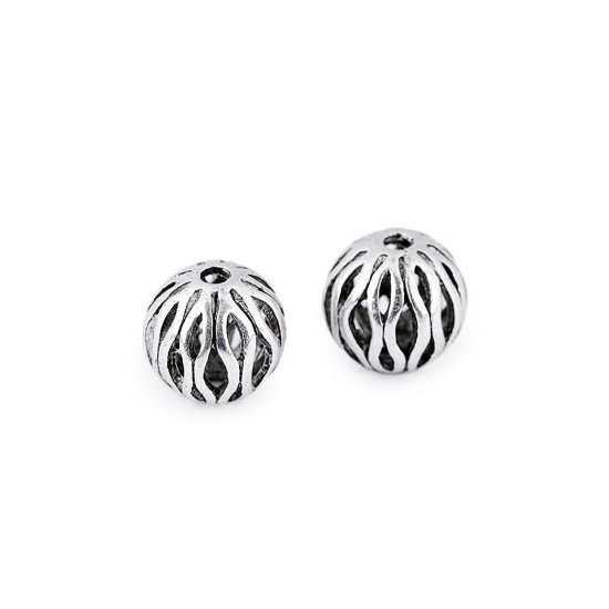 Koraliki metalowe ornament - Platyna (5 Sztuki) Koraliki metalowe ornament - Platyna (5 Sztuki)