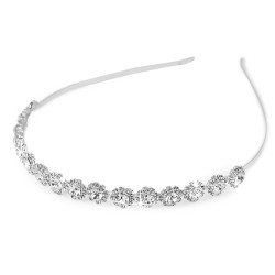 Cerchietto con strass, fiori - Cristallo (1 Pezzo)