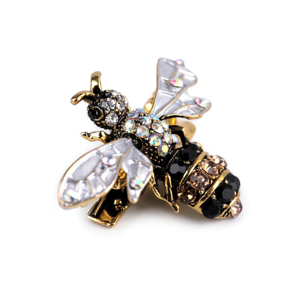 Brosche / verzierung mit geschliffenen steinchen biene - Gold (1 Stück) Brosche / verzierung mit geschliffenen steinchen biene - Gold (1 Stück)