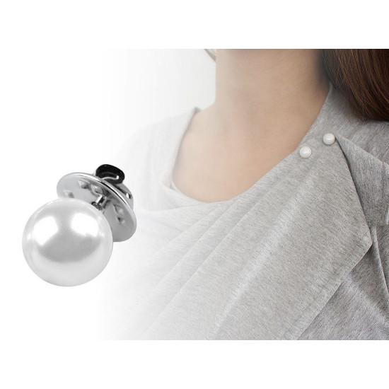 Perełka ozdobna / broszka / pins - White (1 Sztuka) Perełka ozdobna / broszka / pins - White (1 Sztuka)