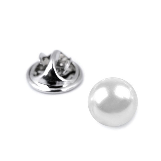 Perełka ozdobna / broszka / pins - White (1 Sztuka) Perełka ozdobna / broszka / pins - White (1 Sztuka)