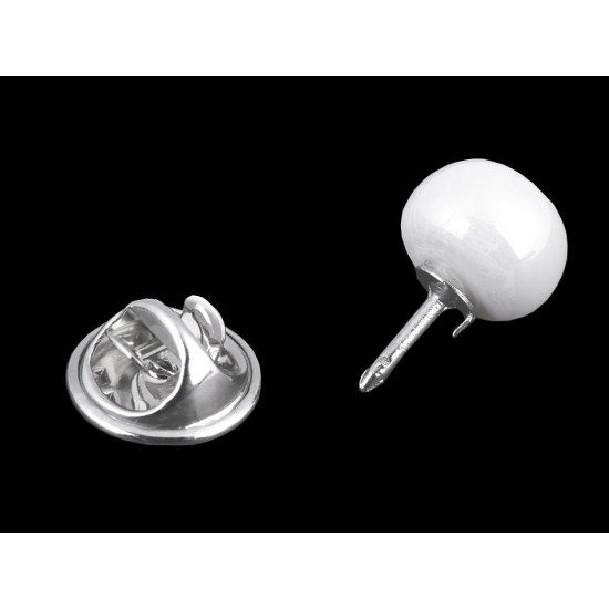 Perełka ozdobna / broszka / pins - White (1 Sztuka) Perełka ozdobna / broszka / pins - White (1 Sztuka)