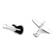 Broszka / pins gitara, samolot - Platyna (6 Sztuki)