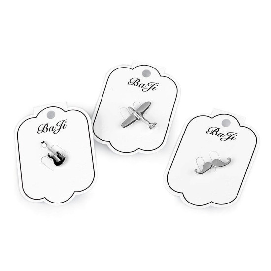 Broszka / pins gitara, samolot - Platyna (6 Sztuki)