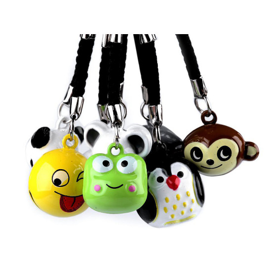 Fityegő kulcsra csengettyű, pingvin, panda, smajli, egér, majom - Fehér (1 Darab) Fityegő kulcsra csengettyű, pingvin, panda, smajli, egér, majom - Fehér (1 Darab)