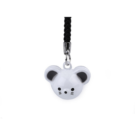 Fityegő kulcsra csengettyű, pingvin, panda, smajli, egér, majom - Fehér (1 Darab) Fityegő kulcsra csengettyű, pingvin, panda, smajli, egér, majom - Fehér (1 Darab)