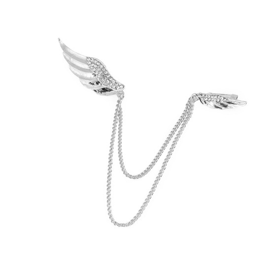 Broszka / ozdobne zapięcie z szlifowanymi kamyczkami skrzydło, kwiatek - Crystal (12 Sztuki) Broszka / ozdobne zapięcie z szlifowanymi kamyczkami skrzydło, kwiatek - Crystal (12 Sztuki)