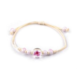 Bransoletka shamballa z koralikami - Różowy (1 Sztuka)