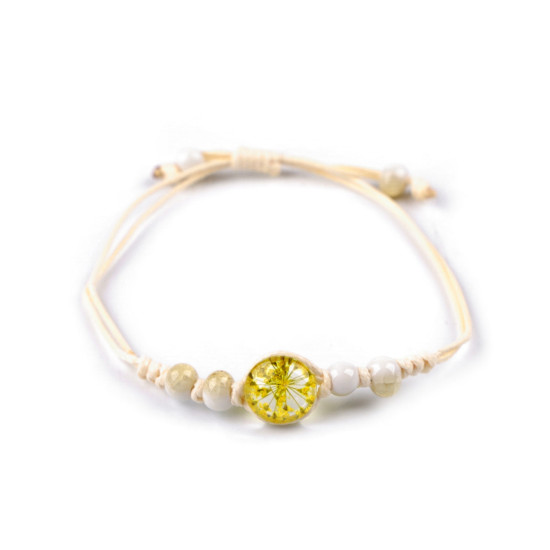 Shamballa bracelet with beads and flower - Green light (1 Piece) Shamballa bracelet with beads and flower - Green light (1 Piece)