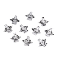 Pendant / charm angel 27x28 mm - Platinum (2 Pieces)
