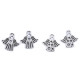 Pendant / charm angel 27x28 mm - Platinum (2 Pieces)