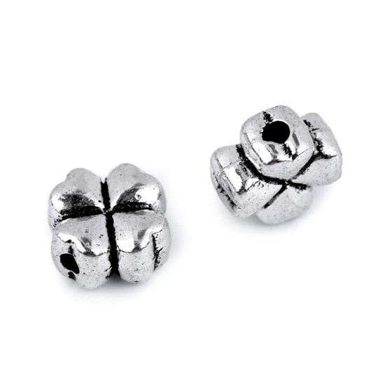 Accesoriu / ornament metalic trifoi, 8x8 mm - Argintiu (10 Bucăți) Accesoriu / ornament metalic trifoi, 8x8 mm - Argintiu (10 Bucăți)