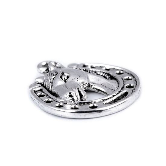Anhänger pferd mit hufeisen 18x21 mm - Platine (5 Stücke) Anhänger pferd mit hufeisen 18x21 mm - Platine (5 Stücke)