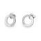 Aros de acero inoxidable, triángulos con pedrería - Plata (1 Par)