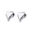 Aros de acero inoxidable, triángulos con pedrería - Plata (1 Par)