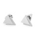Aros de acero inoxidable, triángulos con pedrería - Plata (4 Pares) Aros de acero inoxidable, triángulos con pedrería - Plata (4 Pares)