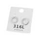Aros de acero inoxidable, triángulos con pedrería - Plata (4 Pares) Aros de acero inoxidable, triángulos con pedrería - Plata (4 Pares)