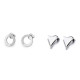 Aros de acero inoxidable, triángulos con pedrería - Plata (4 Pares) Aros de acero inoxidable, triángulos con pedrería - Plata (4 Pares)