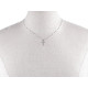 Stainless steel necklace, cross with rhinestones - Silver (1 Piece) Stainless steel necklace, cross with rhinestones - Silver (1 Piece)